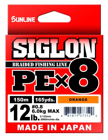 Sunline Siglon PE X8 150mt lime green 6lb