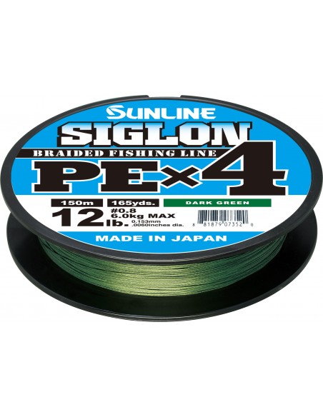 Sunline Siglon PE X4 150mt dark green 6lb
